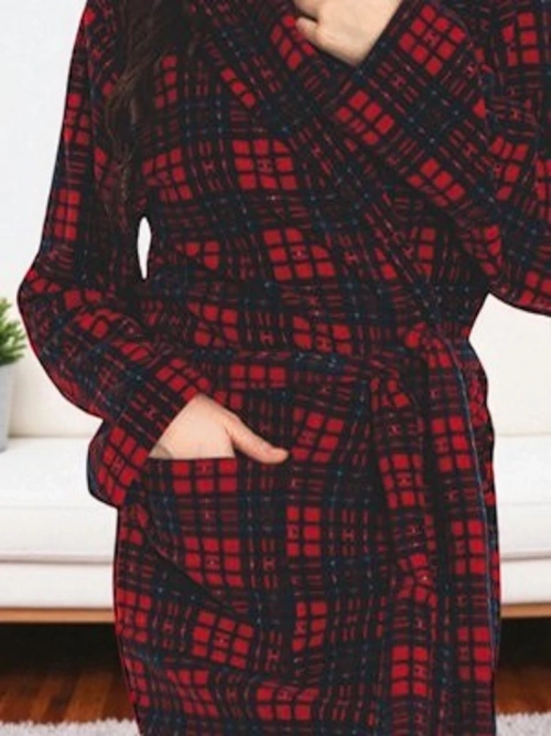 Червоно-синій жіночий халат - Одяг