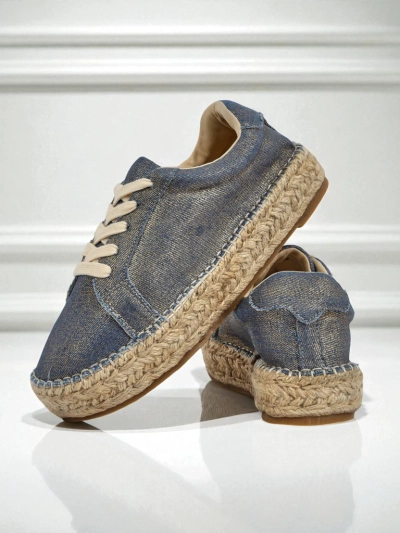 Aurelia Denim Espadrillos – dámské tenisky s plochým podpatkem a tkaniny