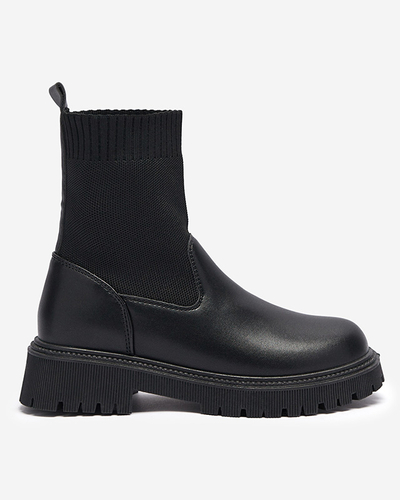 Černé dámské kozačky s všitou ponožkou Wanddy- Footwear
