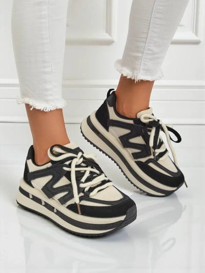 Dámské platformové tenisky Selene Nero z ekologické kůže černé