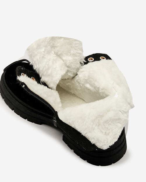 Royalfashion Жіночі утеплені черевики-трапери чорного кольору Radoras