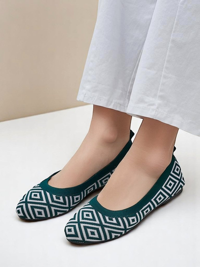 Royalfashion Fabric Dámské baleríny s geometrickým potiskem Metrika