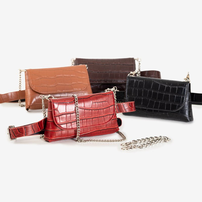 Hnědá taška z hadí kůže - Kabelky