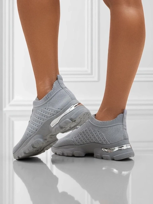 Жіночі кросівки Atenea Light сірі тканинні на плоскій підошві 4,5 см