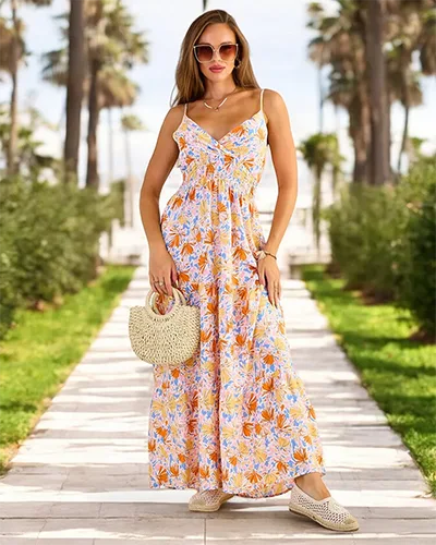 Royalfashion Dámské bavlněné midi šaty