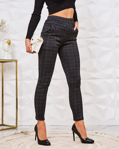 Royalfashion Жіночі утеплені штани тегінг в клітинку