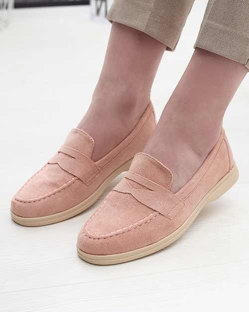 Жіночі мокасини з екозамші рожевого кольору Daffer- Footwear