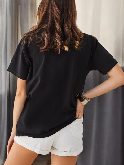 Royalfashion Жіноча бавовняна футболка LOVE з бісером