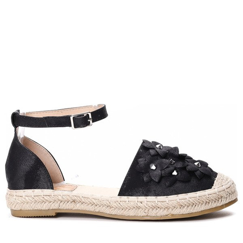 Czarne, odkryte espadryle - Obuwie