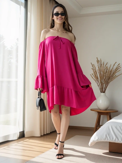 Royalfashion жіноча сукня у стилі іспанського з рюшем, оверсайз