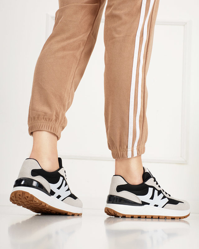 Dámské černé tenisky s šedými vsadkami Narisa - Obuv