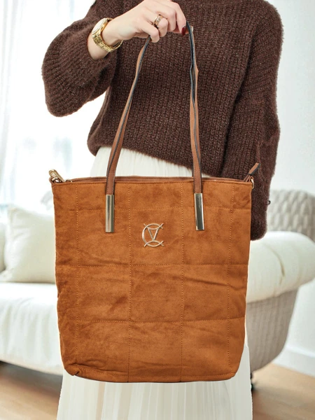 Dámská shopper kabelka Caryenne z eko semiše