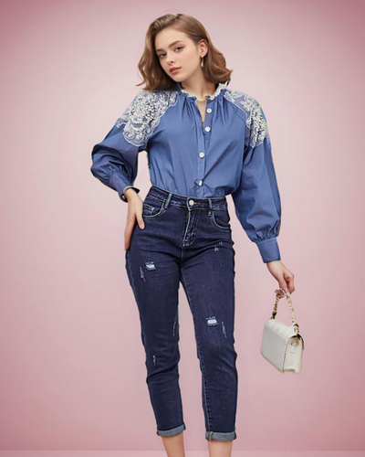 Royalfashion Dámská košile se zirkony