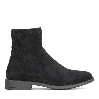 Czarne botki z eko-zamszu Jasanner - Obuwie 