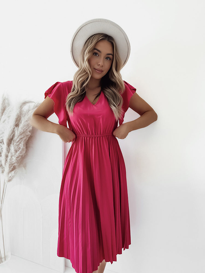 Royalfashion Dámské plisované midi šaty