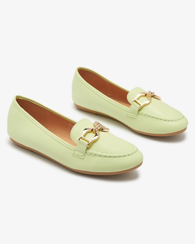 Зелені жіночі мокасини з екошкіри з декором Wiwet-Footwear