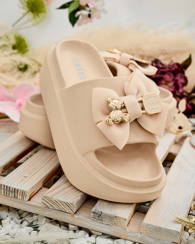 Royalfashion Dámské gumové žabky s ozdobnou mašlí Apis