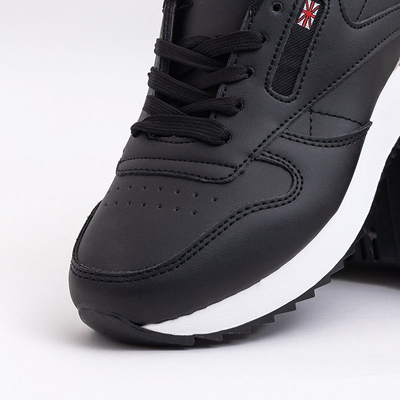 Černá dámská sportovní obuv s bílo-červenými vsadkami Sigom- Footwear