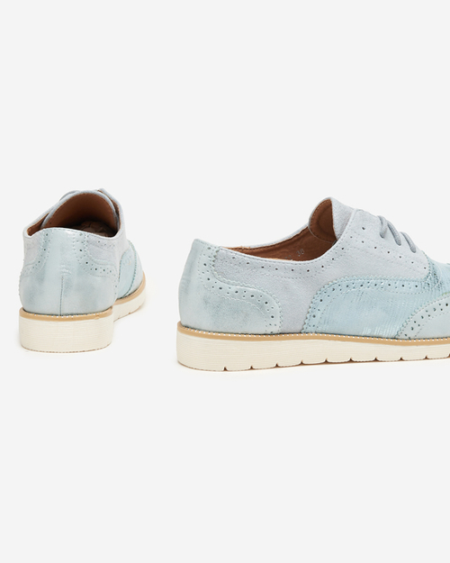 Блакитні жіночі туфлі на шнурівці Isdiohra