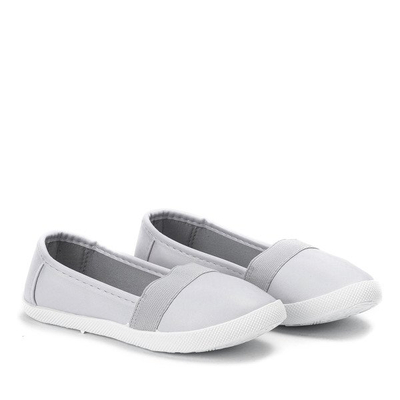 Srebrne dziewczęce slip - on Aurelina - Obuwie