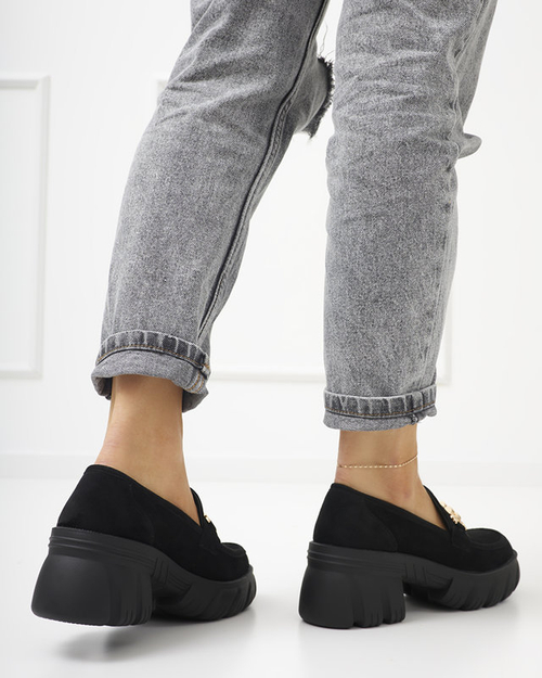 Чорні жіночі лофери Elavis