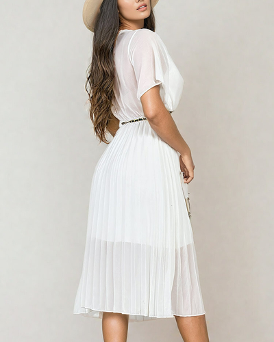 Royalfashion Dámské plisované midi šaty