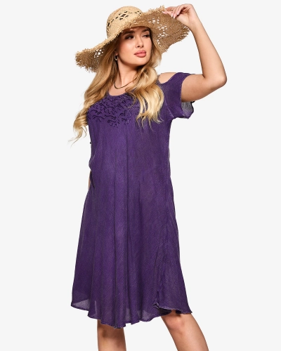 Fialový dámský přehoz na postel - Oblečení