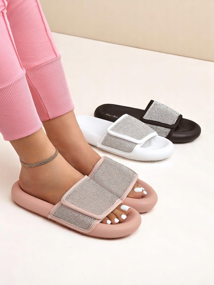 Royalfashion Dámské pantofle na ploché podrážce Sparkle Step