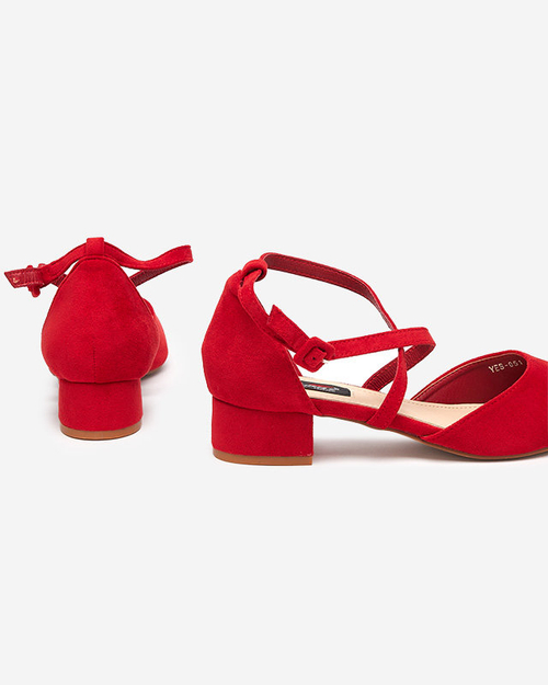 Жіночі туфлі на плоскому каблуці червоного кольору Wohasi- Shoes