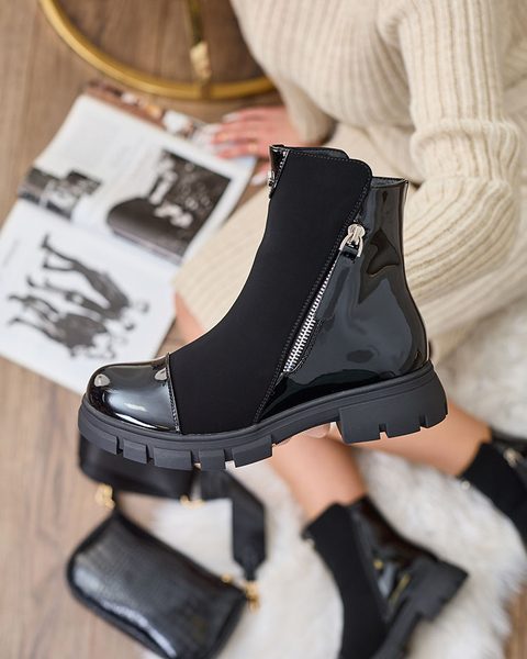 Royalfashion Чорні матові жіночі черевики Hedaheh