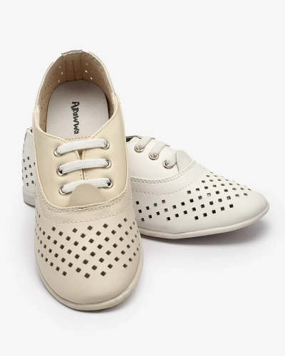 Bílé dětské prolamované mokasíny Janno- Footwear