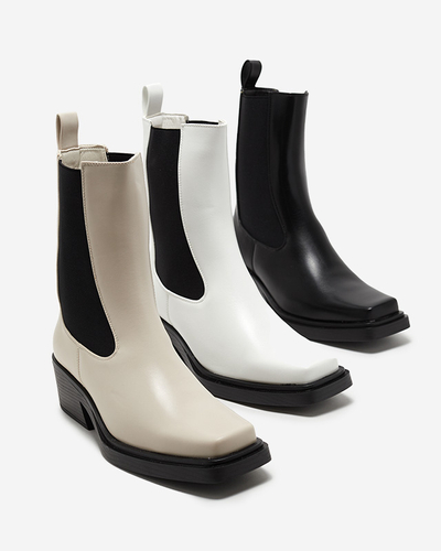 Bílé dámské vysoké slip on boty Darran - Obuv