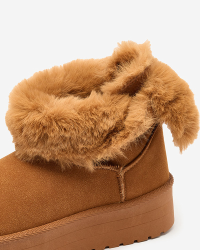 Чоботи Royalfashion Boots a'la snow boots жіночі верблюжого кольору Goroggo