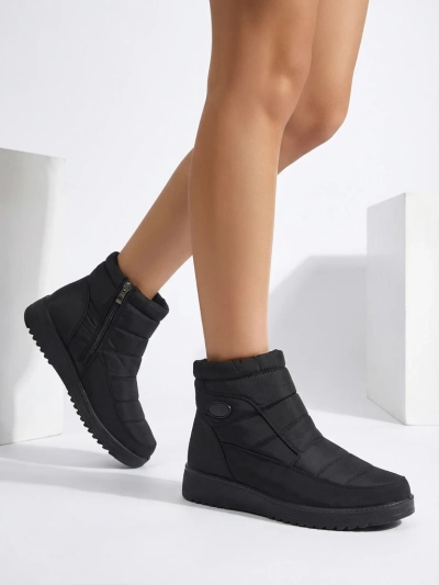 Dámské Kotníkové Boty Athena Černé Z Tkaniny Na Podzim a Zimu