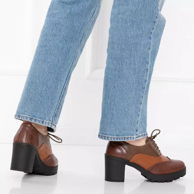 OUTLET Tmavě hnědé dámské boty na sloupku Tiarino - Obuv