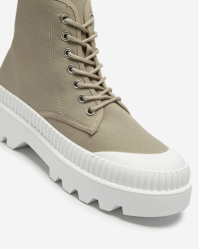 Světle hnědá dámská vysoká sportovní obuv a'la sneakers Serewa - Obuv