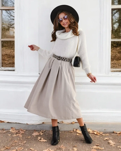 Спідниця-міді для жінок від Royalfashion у стилі кордуровий