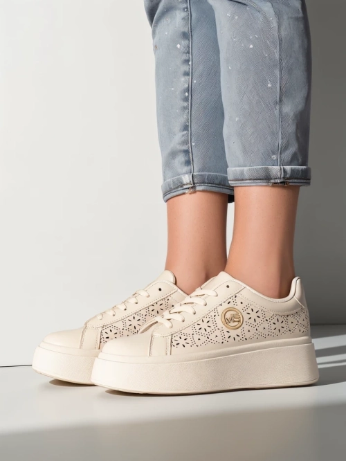 Aurelia Бежеві Снікерси Платформа Royalfashion Еко Шкіра