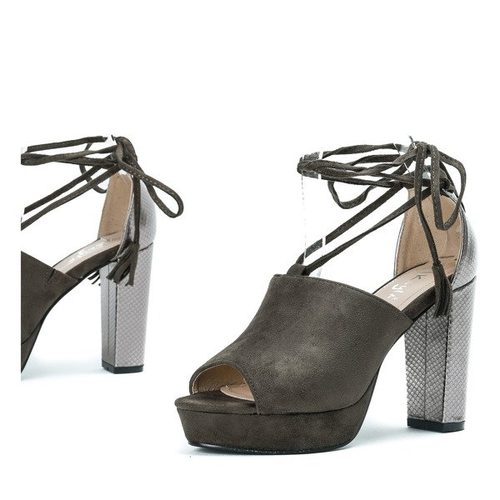 Зелені босоніжки на пості з вирізом та обв'язкою Ширлі - Взуття 1