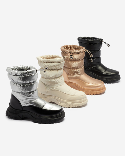 Рожево-золоті жіночі стьобані зимові черевики Dessi