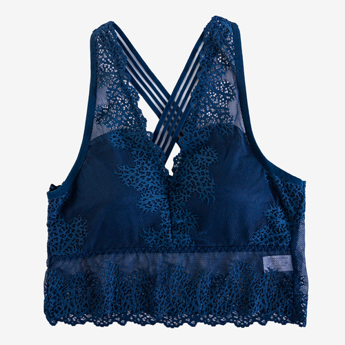 Темно-синій мереживний бюстгальтер