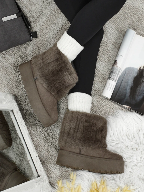 Чоботи a'la снігоходи жіночі з хутром Irelle