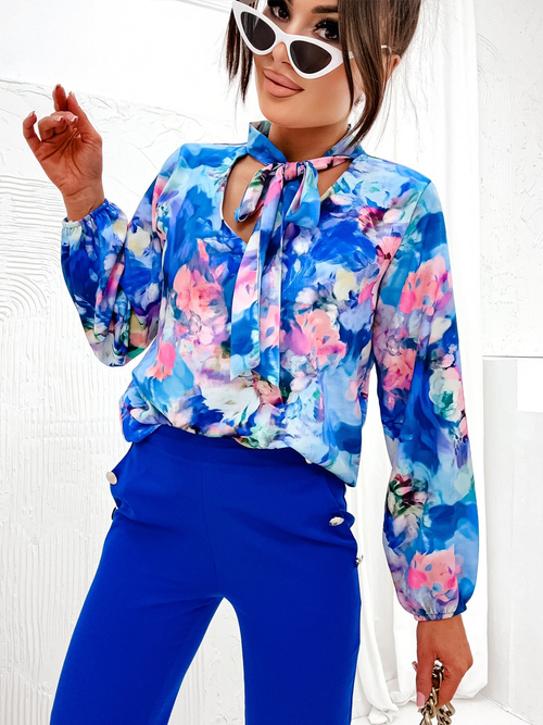 Блуза з візерунком і бантом Royalfashion