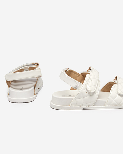 OUTLET Bílé dámské sandály na suchý zip Korine - Obuv