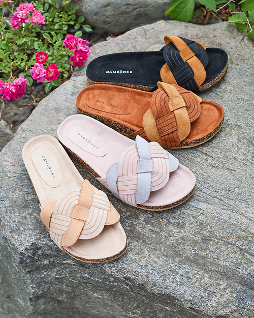 Жіночі екозамшеві рожево-сірі тапочки Zapri - Туфлі