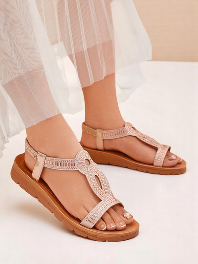 Royalfashion Жіночі сандалі з декоративними ремінцями Ava Shine