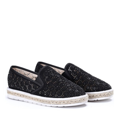 Czarne, tenisówki slip on - Obuwie