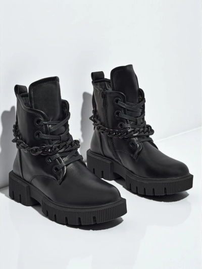 Eko kožené šněrovací dámské kotníkové boty Anviq