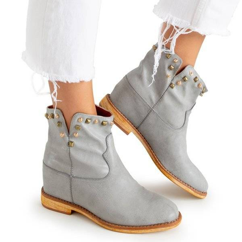 ВИХІД Сірі ковбойські чоботи на танкетці Бренда - Туфлі