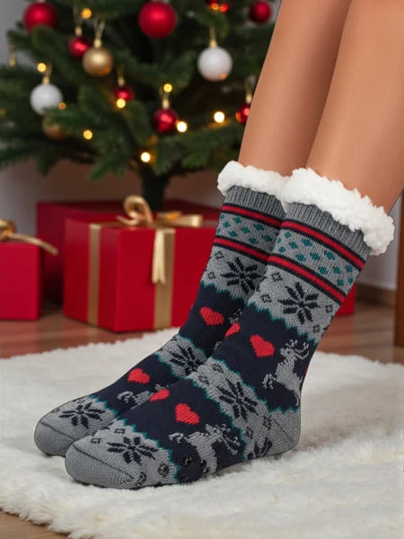 Шкарпетки Жіночі Aurora Багатокольорові Трикотажні З Теплим Хутром